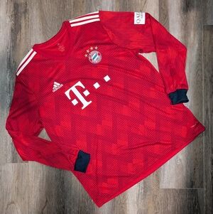 Bayern Munich 18/19 Long Sleeve Adidas Soccer Jersey Football Shirt Home Kit